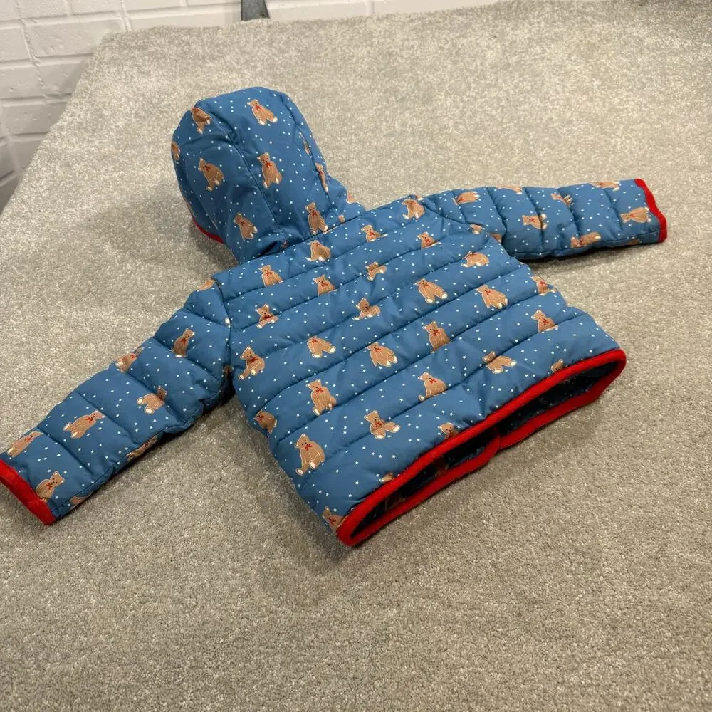 Baby‎ Boden Teddy Bear Padded Coat Winter Jacket Blue 6-12 Mo Water Resistant